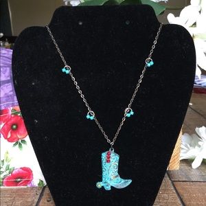 Western Boot necklace, 18 inch